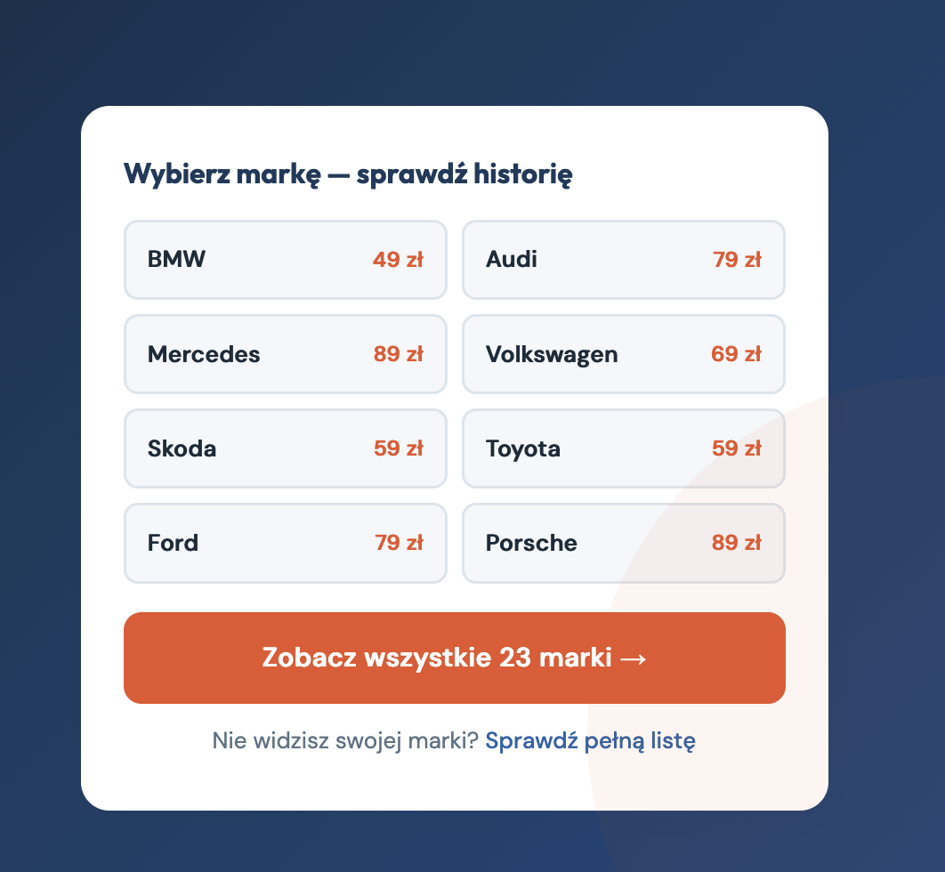 Historia serwisowa auta po VIN – raport ASO PDF online