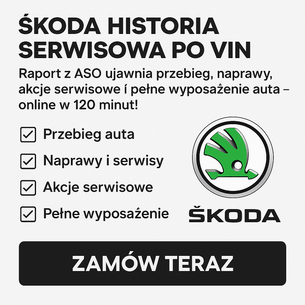 Przebieg po vin Skoda - Sprawdz Online Raport PDF
