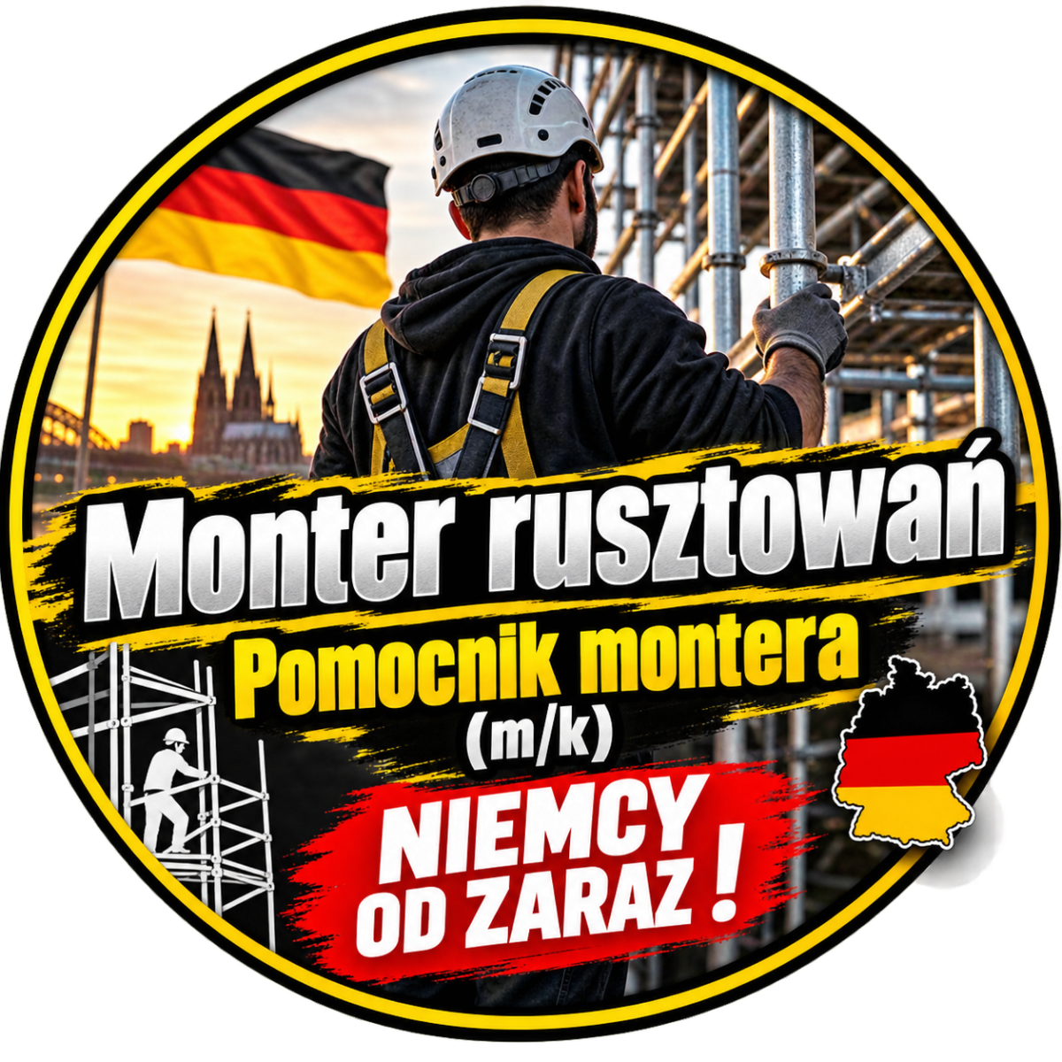 Monter rusztowań / Pomocnik montera (m/k) Niemcy od zaraz